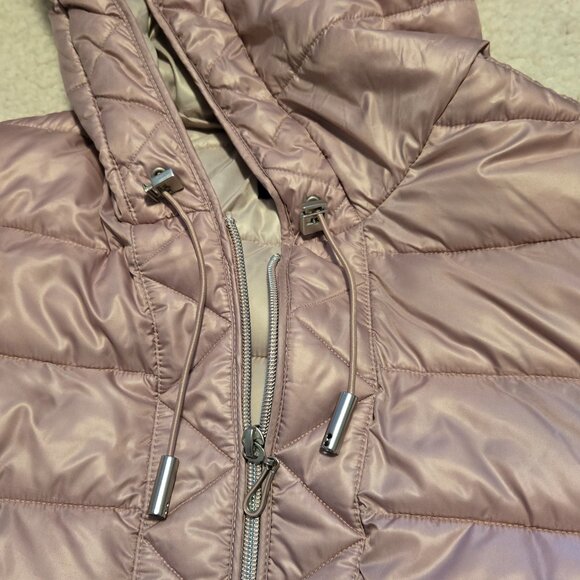Kenneth Cole Packable Hooded Women's Puffer Jacket in Pink with Bag Size XL - Picture 3 of 9